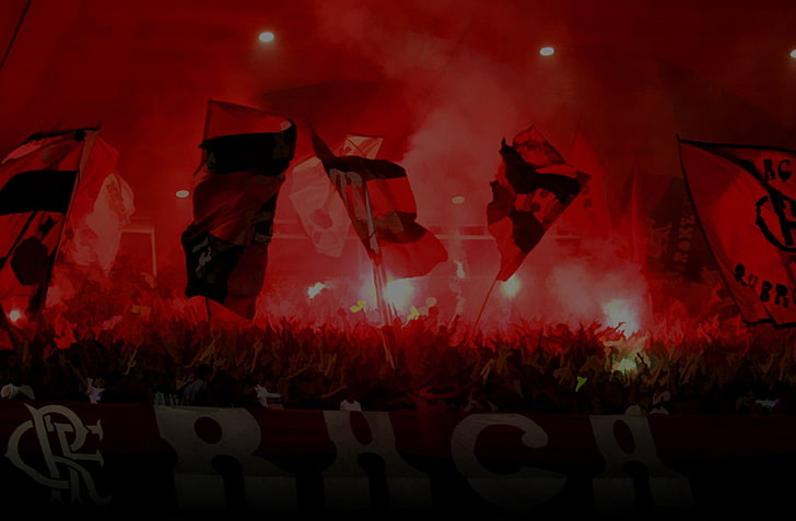 bendera merah, Flamengo, Torcida, Rio de Janeiro, sepak bola, Brasil, Brasil, Adidas, Wallpaper HD