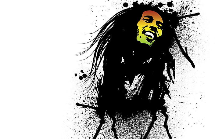 Bob Marley painting, graffiti, Jamaica, HD wallpaper