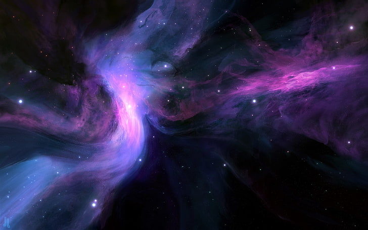 outer space illustration, space, nebula, stars, HD wallpaper