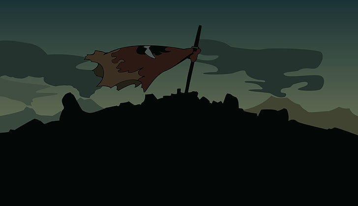 foto silhouette di banner marrone, Tengen Toppa Gurren Lagann, Sfondo HD