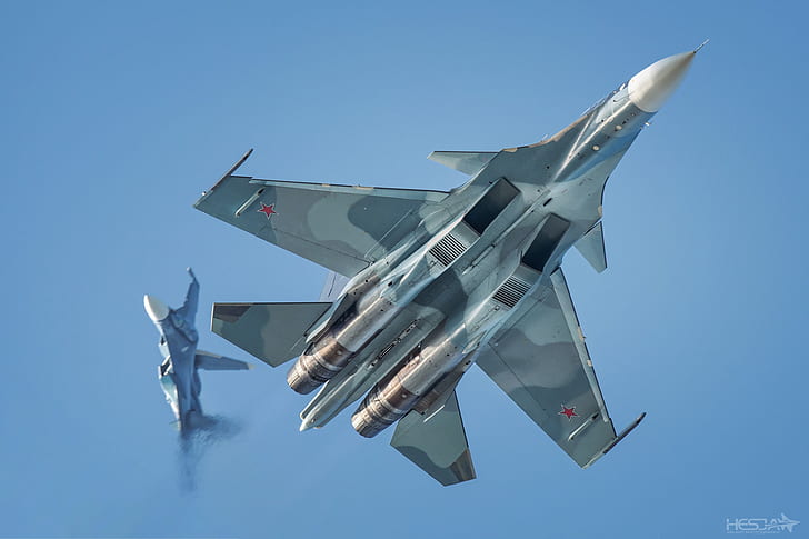 Myśliwce odrzutowe, Sukhoi Su-27, Samoloty, Myśliwiec odrzutowy, Warplane, Tapety HD