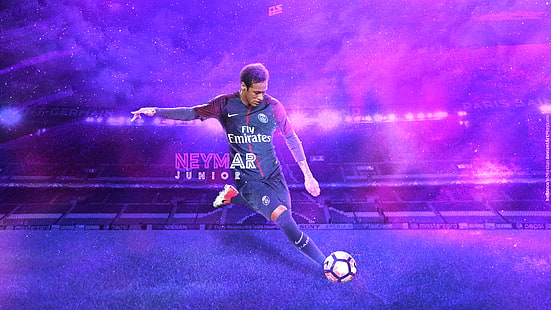 Sfondo di Neymar Junior Fly Emirates, Neymar JR., Neymar, Paris Saint-Germain, P.S.G., calcio, Sfondo HD HD wallpaper
