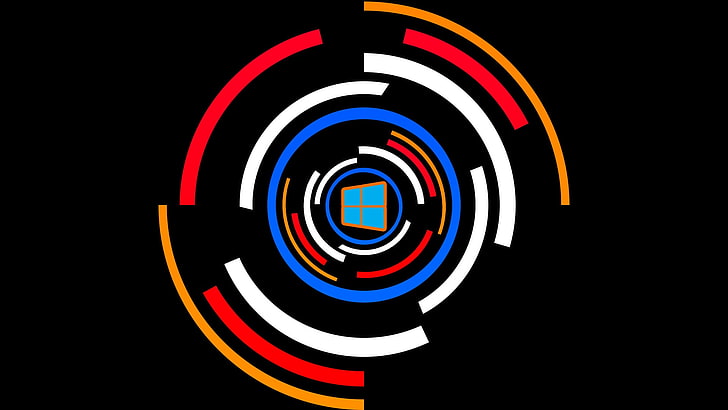 logotipo de Windows multicolor, Windows 10, techno, Fondo de pantalla HD