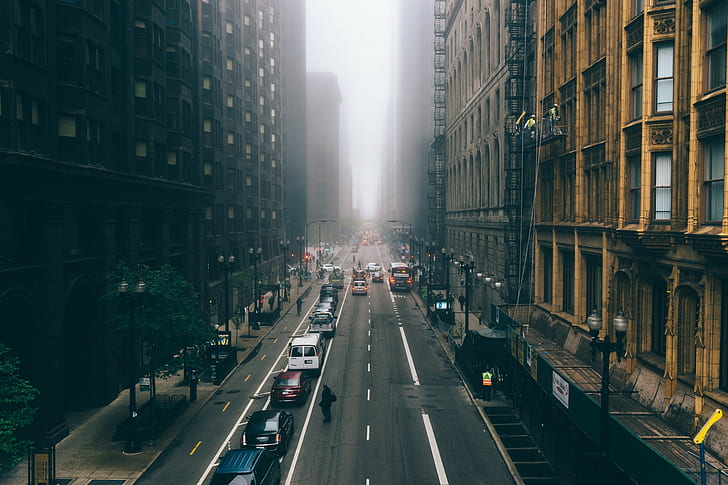 perkotaan, jalan, kota, lalu lintas, Wallpaper HD