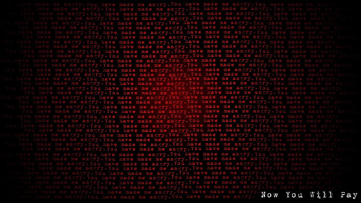 röd och svart digital tapet, cyberspace, attack, digital konst, text, ilska, hacking, HD tapet