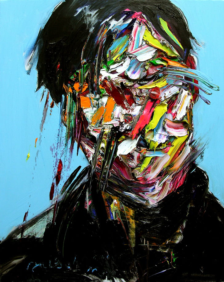 lukisan, warna-warni, pria, karya seni, Wallpaper HD, wallpaper seluler