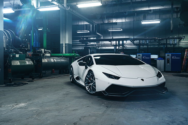 Biały, Lamborghini Huracan, 4K, 8K, Tapety HD