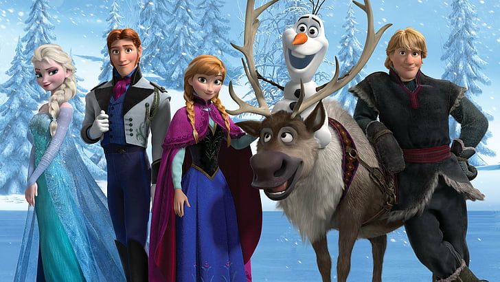 Movie, Frozen, Anna (Frozen), Elsa (Frozen), Frozen (Movie), Hans (Frozen), Kristoff (Frozen), Olaf (Frozen), Sven (Frozen), HD tapet