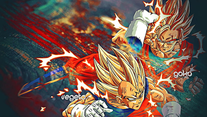 Dragonball Son Goku and Vegeta illustration, Dragon Ball Z, HD wallpaper