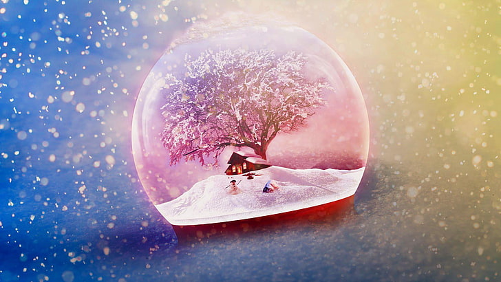 Natal, desember, es, salju, perayaan, Wallpaper HD
