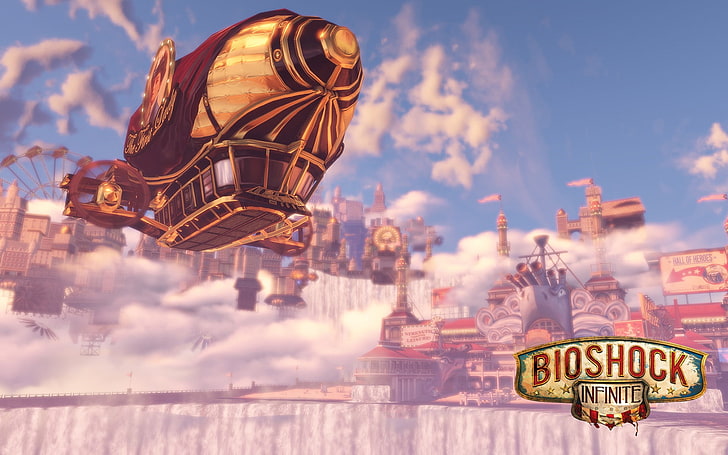Bioshock Sonsuz dijital duvar kağıdı, BioShock Sonsuz, steampunk, BioShock, video oyunları, HD masaüstü duvar kağıdı