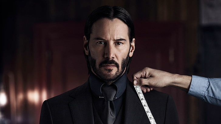 Keanu Reeves, Keanu Reeves, John Wick , John Wick Chapter 2, movies, movie poster, men, suits, face, beards, bearded, HD wallpaper