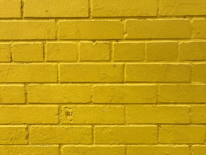 кирпичи, жёлтый, стена, текстура, HD обои HD wallpaper