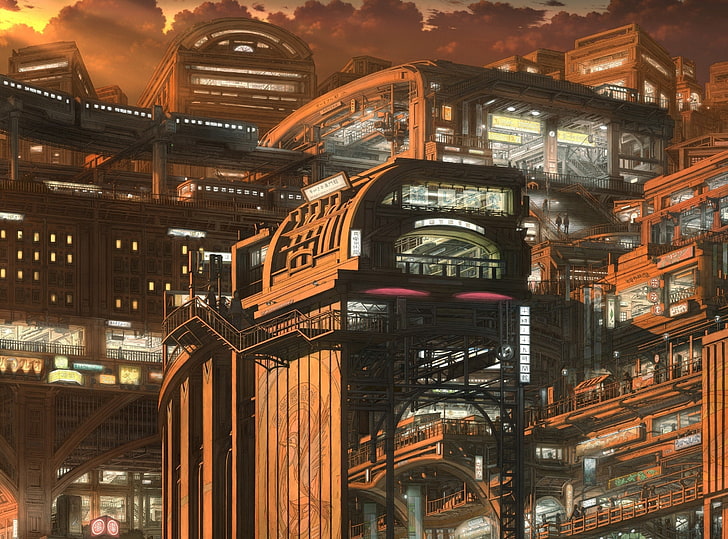 City Of The Future, high-rise building illustration, Artistic, Anime, City, Future, HD wallpaper