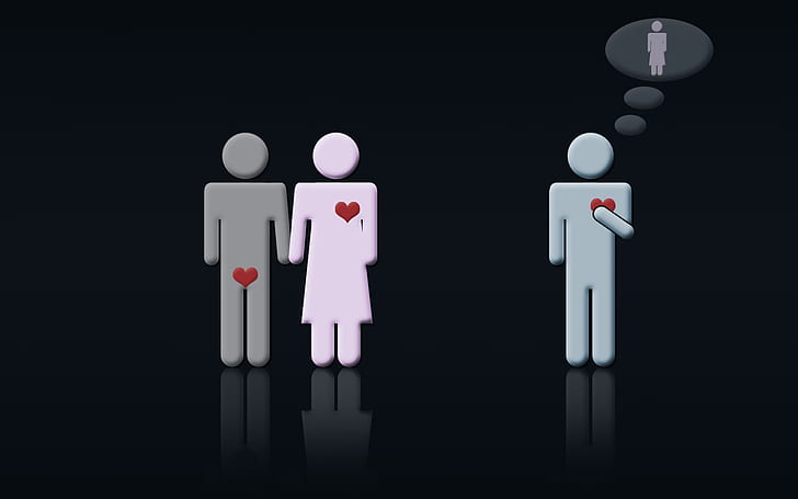 Love Story, woman and man illustration, funny, funny couple, love, background, HD wallpaper