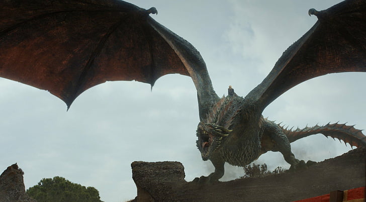 TV-show, Game Of Thrones, Daenerys Targaryen, Dragon, Drogon (Game Of Thrones), HD tapet