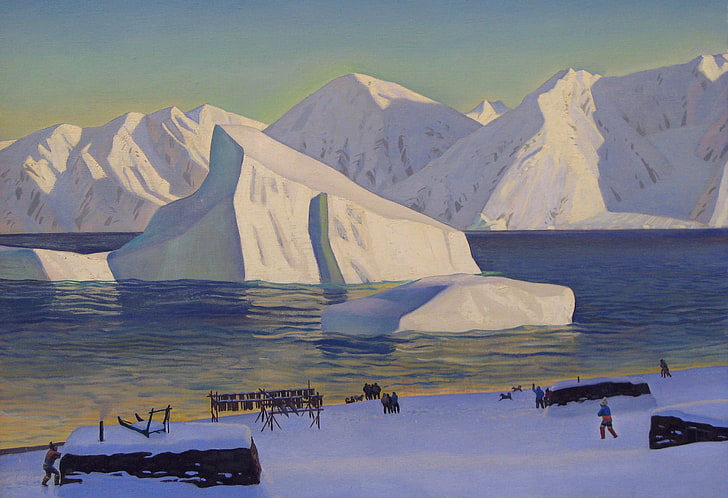 krajobraz, obraz, Rockwell Kent, The Beginning Of November. Północna Grenlandia, Tapety HD