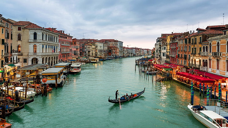 Büyük Kanal, Venedik, Venedik, İtalya, cityscape, HD masaüstü duvar kağıdı