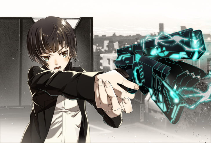Anime, Psycho-Pass, Akane Tsunemori, Gun, Vapen, HD tapet