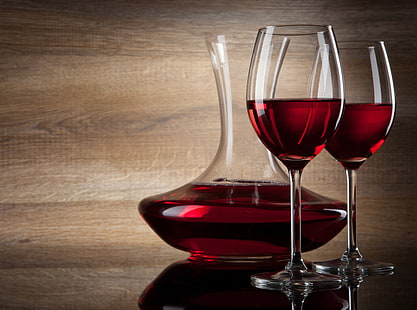 Anggur Merah, gelas anggur gelas bening, Makanan dan Minuman, anggur, gelas, anggur merah, Wallpaper HD HD wallpaper
