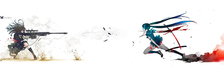 Black Rock Shooter Anime White HD ، كارتون / فكاهي ، أنيمي ، أسود ، أبيض ، روك ، مطلق النار، خلفية HD