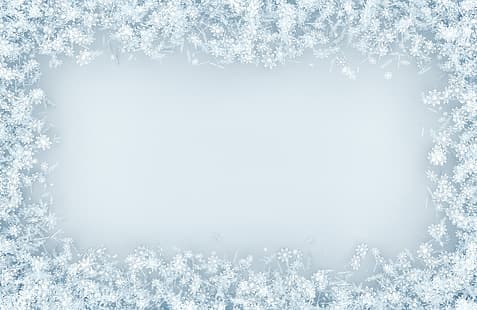 снег, снежинки, фон, белые, рождество, зима, рамка, HD обои HD wallpaper
