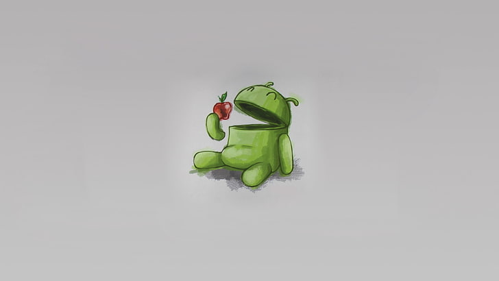 Android phone logo, android, apple, green, red, gray, HD wallpaper