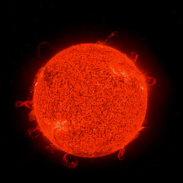 ดวงอาทิตย์อวกาศดาราศาสตร์ศิลปะดิจิทัลศิลปะอวกาศสีแดง, วอลล์เปเปอร์ HD