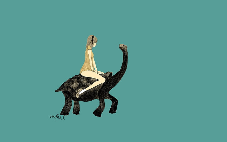 kobieta na czarno zwierzęca tapeta cyfrowa, żółwie, Tapety HD