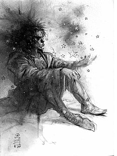 Mann umgeben von Sternen Skizze, Sandmann, Neil Gaiman, Morpheus, Traum (Figur), HD-Hintergrundbild HD wallpaper