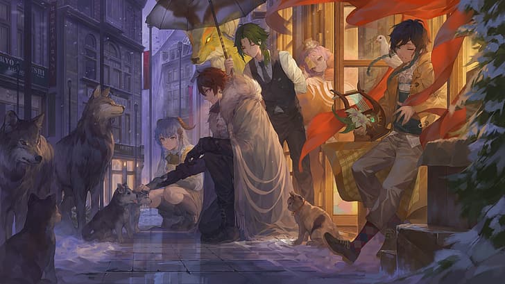 Genshin Impact, Anime, Anime Boys, Anime Girls, HD-Hintergrundbild
