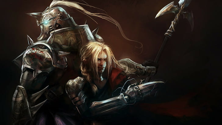 Pria yang memakai wallpaper tombak, Fullmetal Alchemist: Brotherhood, Elric Edward, Elric Alphonse, Wallpaper HD