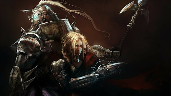 Pria yang memakai wallpaper tombak, Fullmetal Alchemist: Brotherhood, Elric Edward, Elric Alphonse, Wallpaper HD HD wallpaper