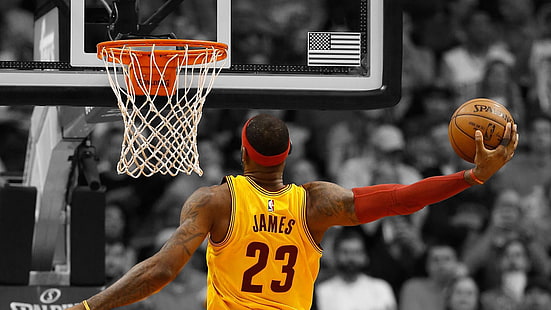 Lebron James, NBA, bola basket, lingkaran, LeBron James, Wallpaper HD HD wallpaper