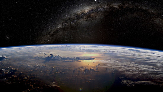 pianeta terra, spazio, cielo, arte digitale, arte spaziale, Sfondo HD HD wallpaper
