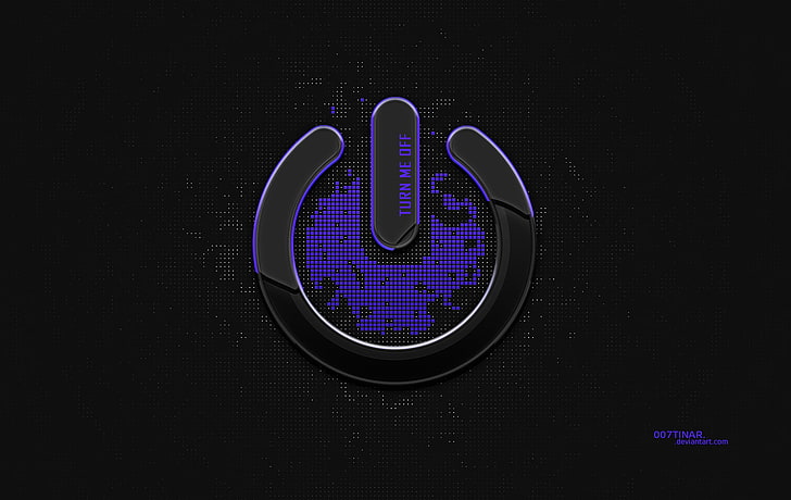 czarny i fioletowy ikona wyłączania ilustracja, przycisk, niebieski, moc, Tapety HD