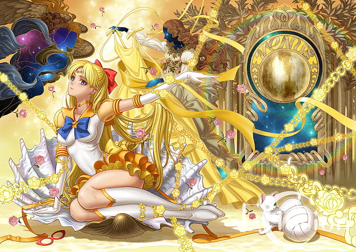 Sailor Moon, Artemis (Sailor Moon), Minako Aino, Sailor Venus, Wallpaper HD