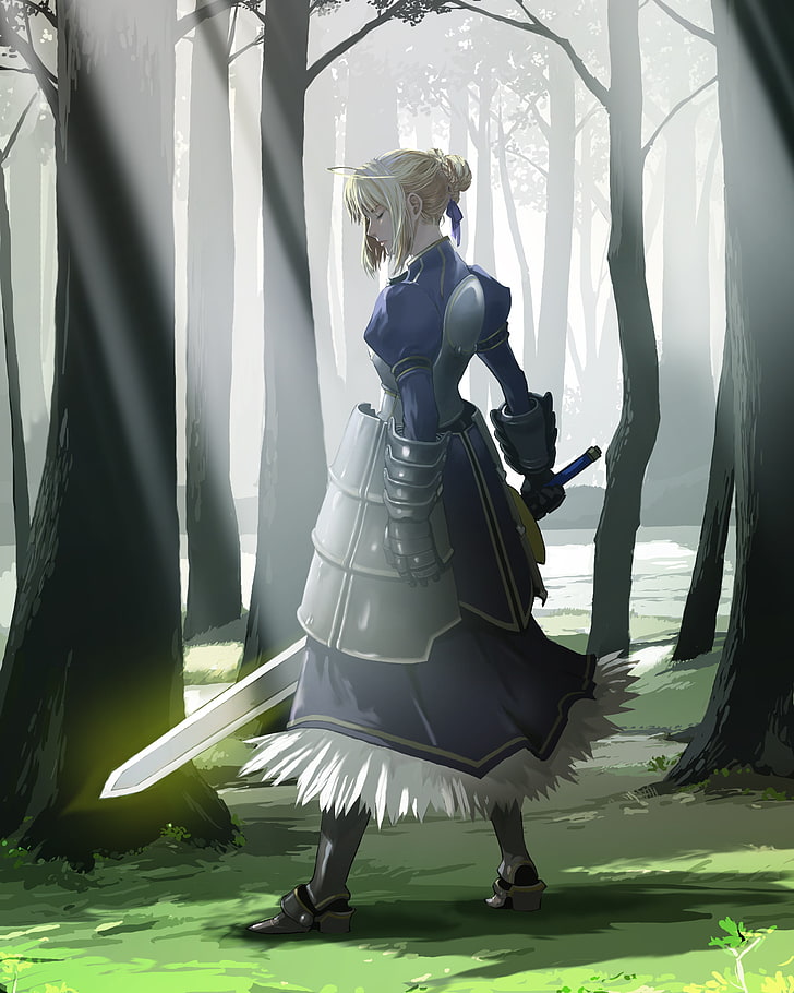 Fate/Stay Night, Fate Series, anime girls, Saber, HD wallpaper