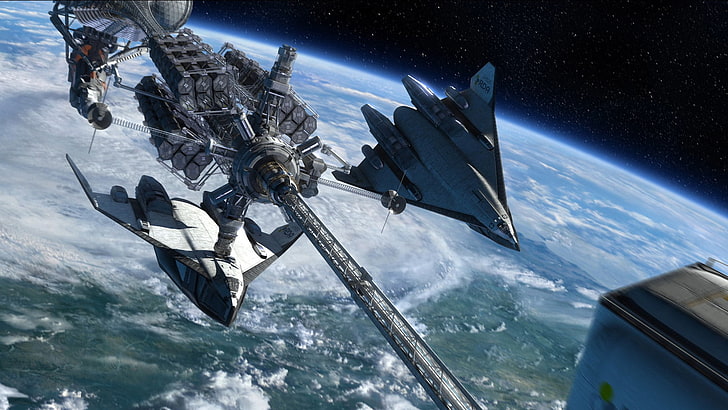 graue Raumschiffe digitale Tapete, Avatar, Filme, Pandora, Raum, Raumschiff, Planet, Science-Fiction, HD-Hintergrundbild