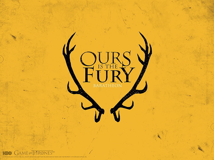 왕좌의 게임 Ours is a Fury Baratheon 바탕 화면, 왕좌의 게임, 얼음과 불의 노래, House Baratheon, sigils, HD 배경 화면