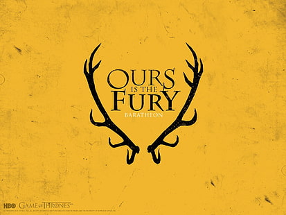 왕좌의 게임 Ours is a Fury Baratheon 바탕 화면, 왕좌의 게임, 얼음과 불의 노래, House Baratheon, sigils, HD 배경 화면 HD wallpaper