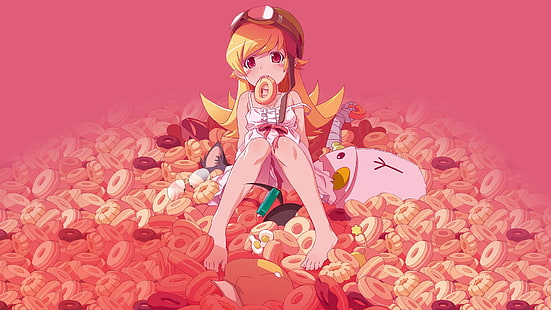 gadis anime, Oshino Shinobu, anime, Seri Monogatari, Wallpaper HD HD wallpaper