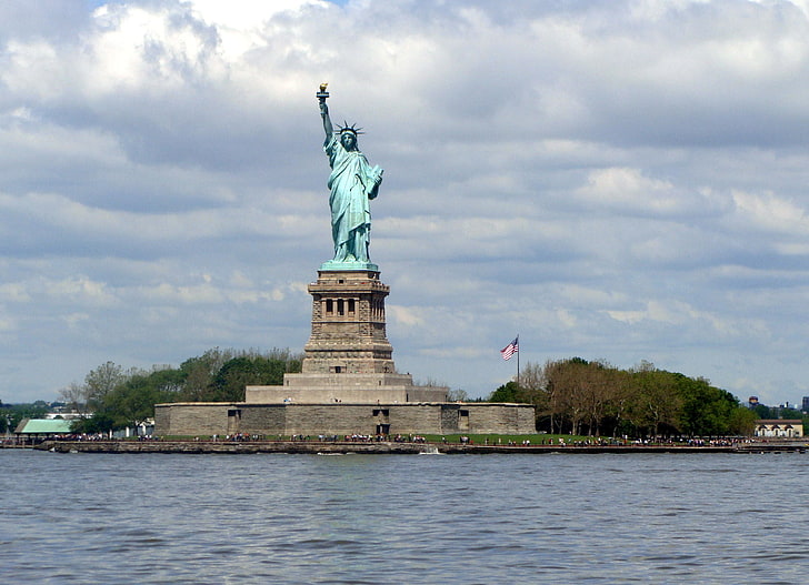 Статуя Свободы, Нью-Йорк, статуя свободы, Нью-Йорк, остров свободы, HD обои
