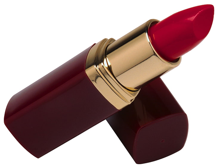red lipstick, lipstick, cosmetics, white background, HD wallpaper