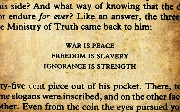 1984, George Orwell, sastra, kutipan, tipografi, Wallpaper HD