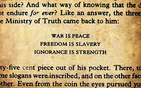citação, 1984, George Orwell, tipografia, literatura, HD papel de parede HD wallpaper
