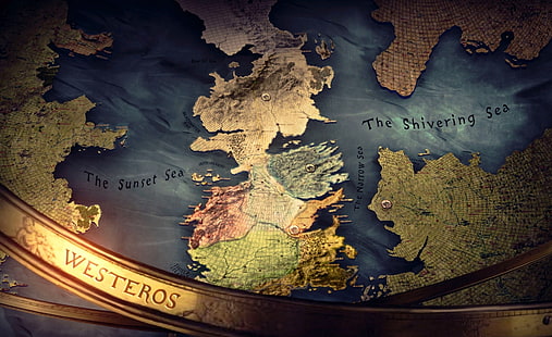 Game of Thrones Mapa de Westeros., Mapa do mundo Westeros, filmes, Game of Thrones, HD papel de parede HD wallpaper
