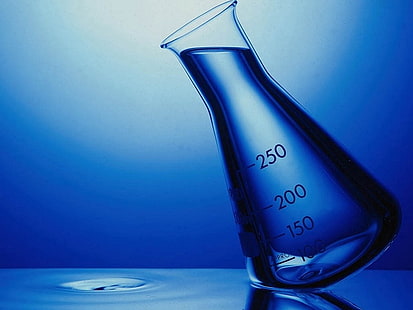 ilustração de recipiente de medição de vidro transparente, tecnologia, física e química, ciência, HD papel de parede HD wallpaper