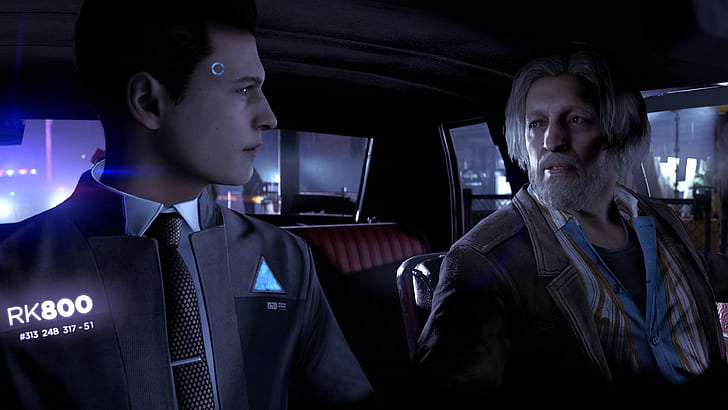 video games, Detroit become human, Play Station, PlayStation 4, Detroit: Become Human, Connor (Detroit: Become Human), Hank Anderson (Detroit: Become Human), HD wallpaper
