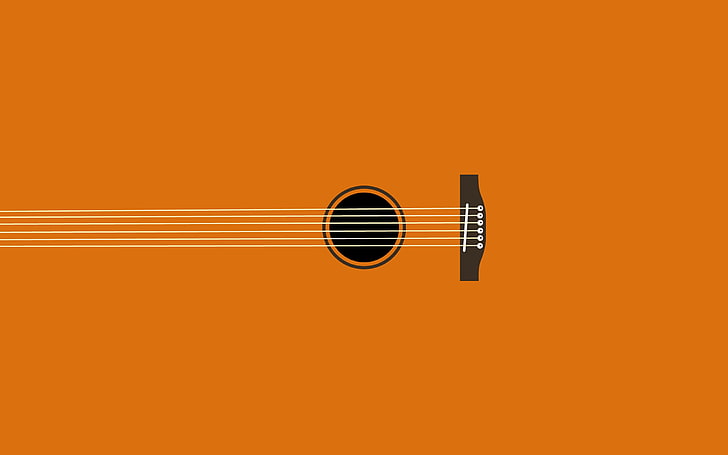 chaîne de guitare noir et marron clipart, minimalisme, art numérique, simple, guitare, musique, instrument de musique, Fond d'écran HD